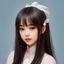 度假控Lily头像，穿比基尼在泳池边晒太阳的年轻女性
